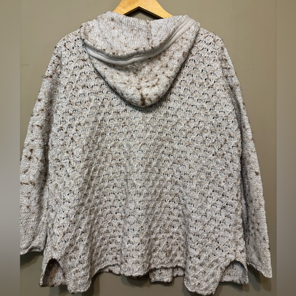 FREE PEOPLE Turn Up The Sun Speckled Toggle Button Zip Up Hooded Cardigan - Picture 2 of 15